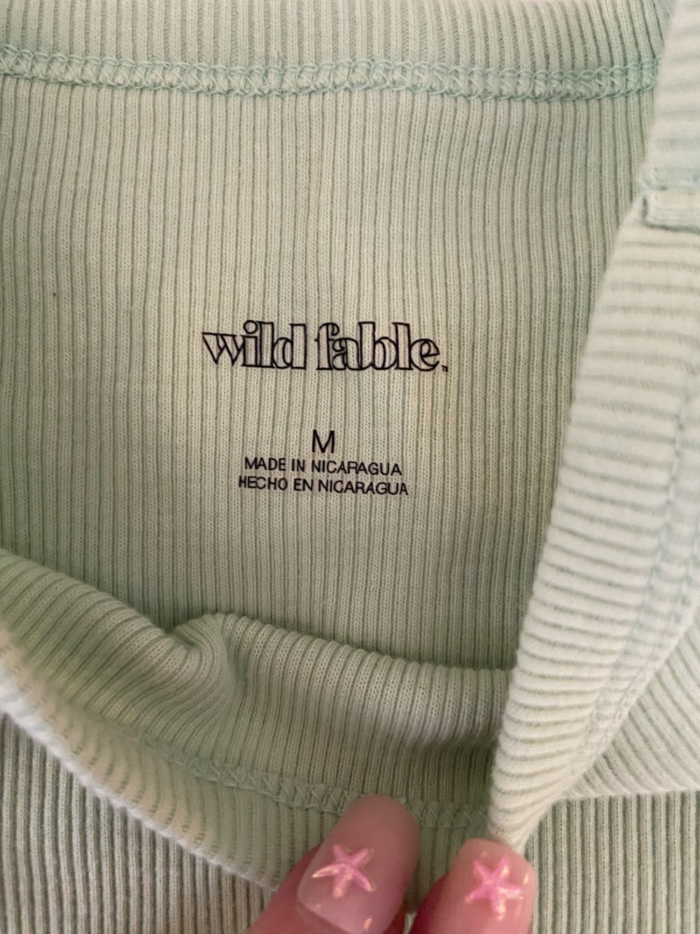 WILD FABLE RIBBED CROP GREEN TANK SIZE MEDIUM - Picture 3 of 6